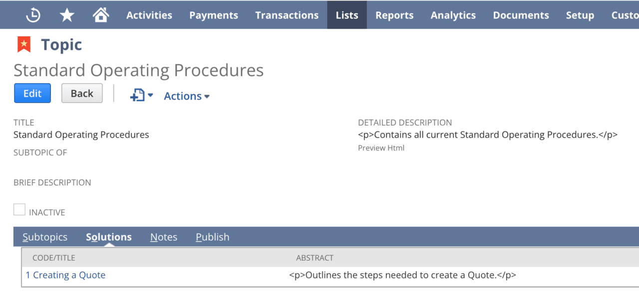 NetSuite's Knowledge Base